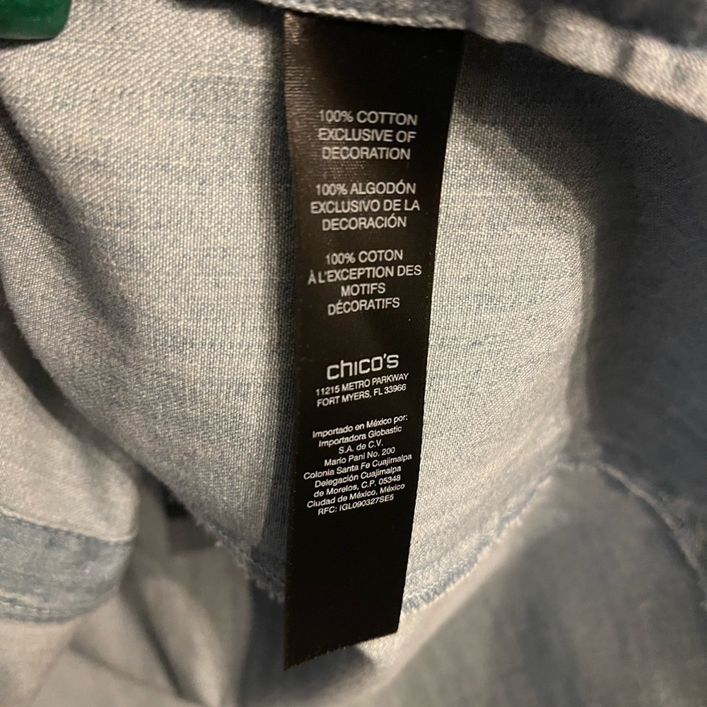 Chicos Black Label Embellished Cold-Shoulder Shirt, XL Petite (could fit reg XL) - Picture 11 of 12